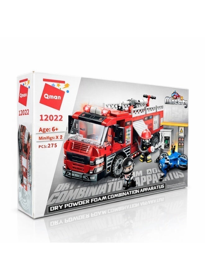 Qman Fire Truck Building Blocks Set for Kids – 275 Pieces with 2 Mini Figures, Emergency Rescue Construction Toy Ages 6+ - Image 5
